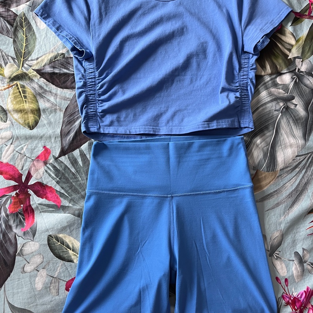 TNA Women's Athletic Top & Shorts in Blue